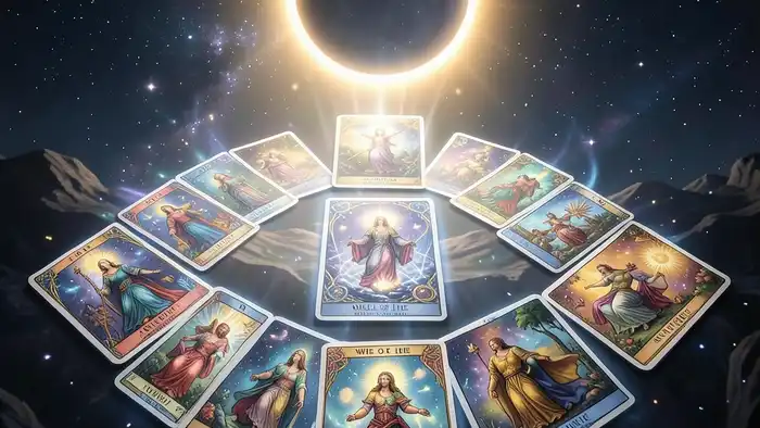 Расклад Таро «колесо баланса жизни» на затмение, изображение
