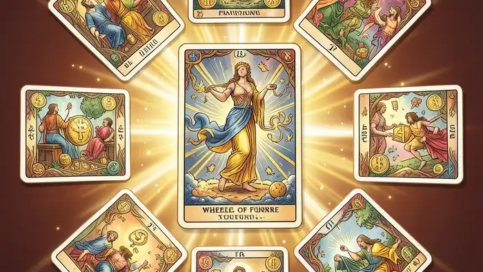 Расклад Таро «Колесо фортуны» на денежный поток – визуальная схема