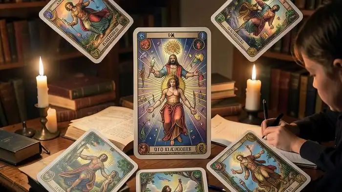 Расклад Таро Колесо фортуны на экзамен – карта в центре, студенты, книги