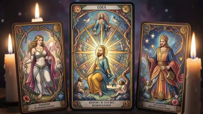 Колесо фортуны на предложение руки — иллюстрация расклада Таро