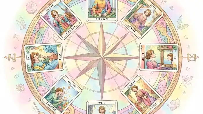 расклад Таро компас на анорексию – визуальная схе��а