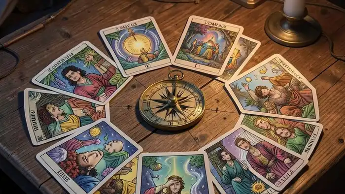 Расклад Таро «компас» на банкротство – визуальное изображение