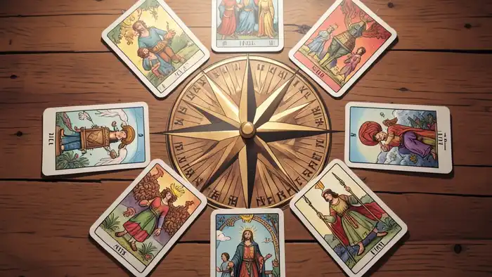 Расклад Таро «компас» на команду – визуальная карта командной динамики