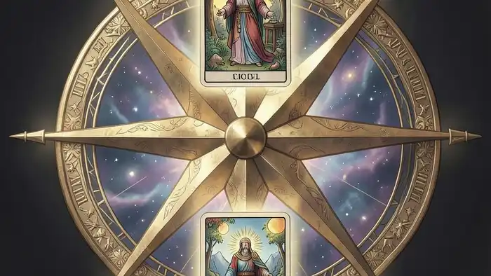Расклад Таро «компас» на предназначение – карта с четырьмя направлениями