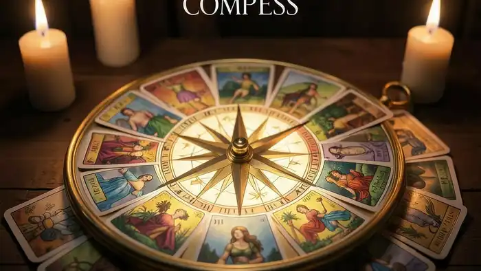 Расклад Таро «компас» на снятие негатива – изображение компаса из карт