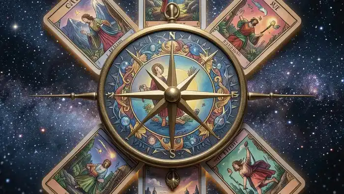 Расклад Таро «компас» на третьего лишнего — визуальная схема