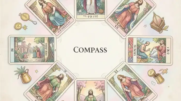 Расклад Таро «компас» на жадность партнёра – визуальное представление