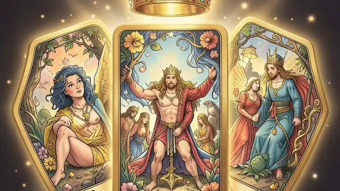 Расклад Таро «корона» на мотивацию – изображение золотой короны над картами