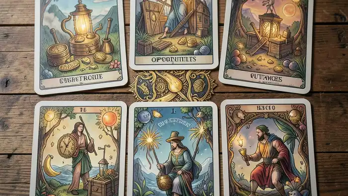 Расклад Таро «крест» на дополнительный заработок – визуальная схема