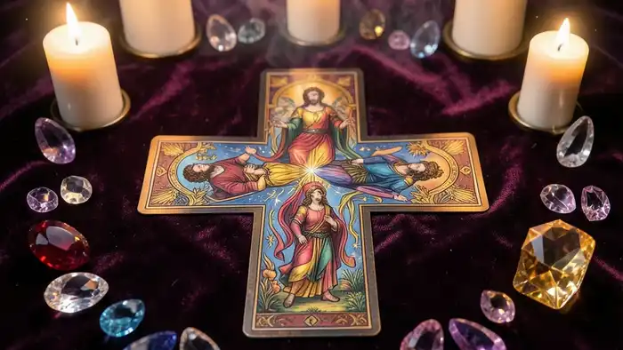 Расклад Таро «крест» на драгоценности – изображение расклада с камнями