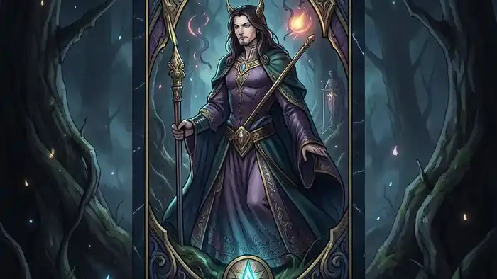 Расклад Таро Крест на спонсора — карты, выложенные в форме креста на деревянном столе для анализа финансовой поддержки.