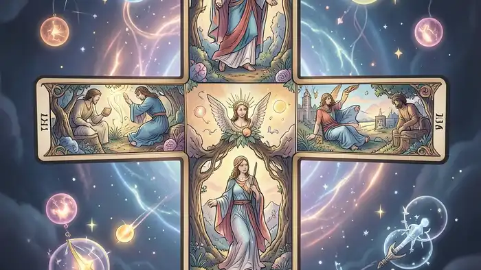 Расклад Таро «крест» на свободу в отношениях изображение