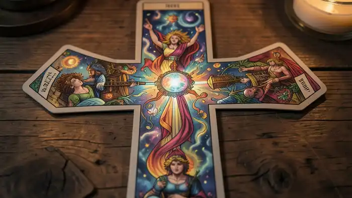 Расклад Таро «крест» на второе высшее – изображение кросса из карт