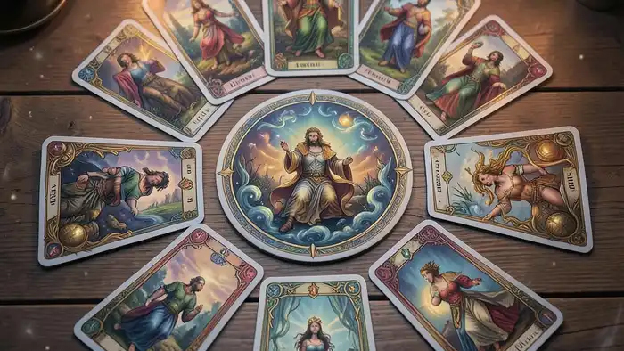 Расклад Таро «круг» — изображение круга карт на столе