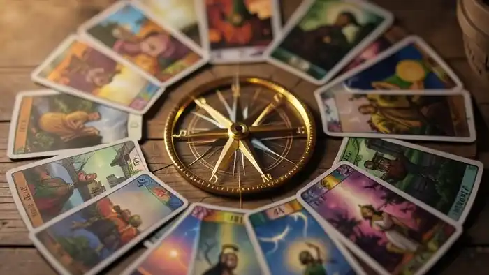 Расклад Таро «круг» на адаптацию в новом месте, изображение круга карт