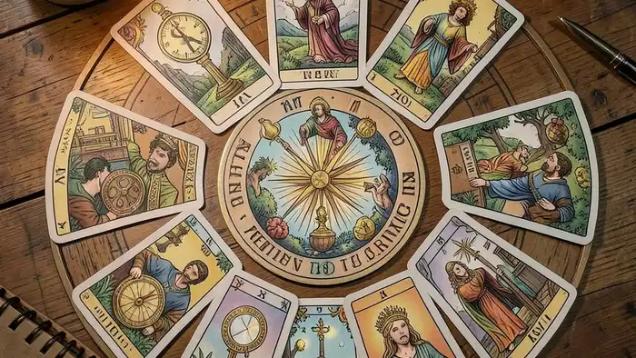 Расклад Таро «круг» на пенсионные накопления – визуальное изображение