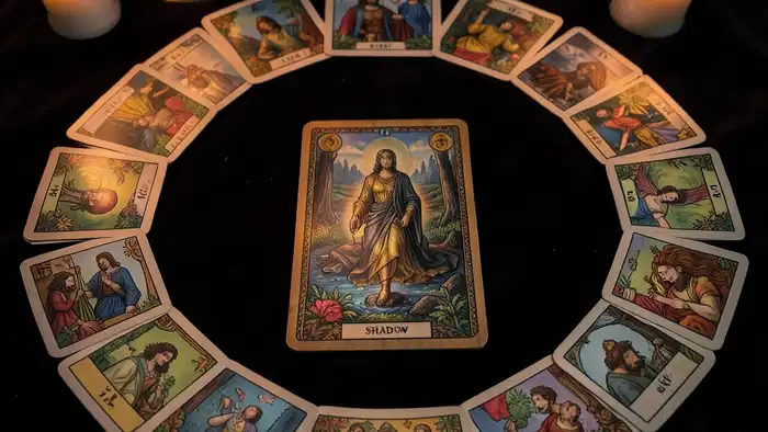 Расклад Таро «Круг» на тень – изображение круга карт на столе