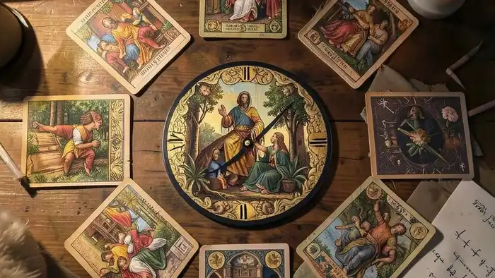 Расклад Таро "круг" на второе высшее — схема из девяти позиций с центральной картой