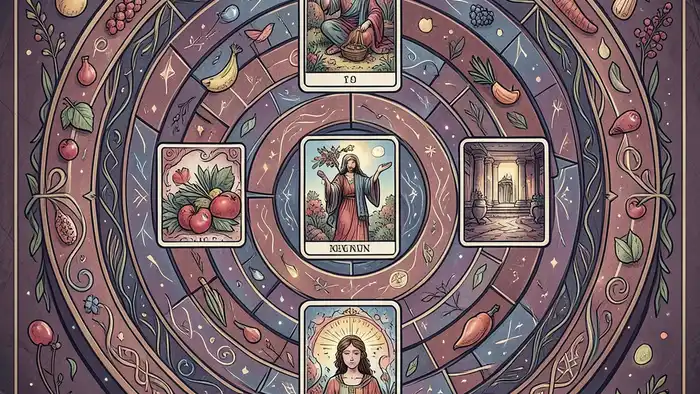 Расклад Таро лабиринт на диету – визуальная схема с картами и символикой здоровья