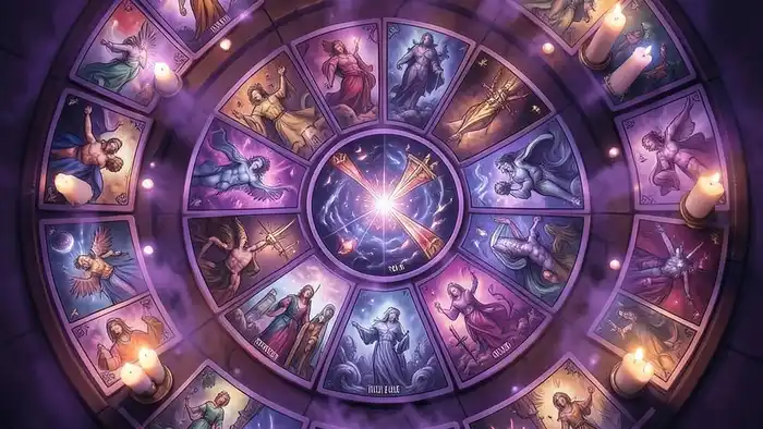 Расклад Таро лабиринт на порчу на отношения, изображение