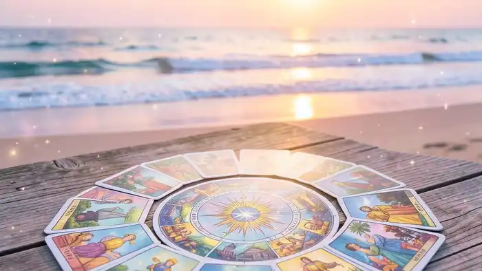 Расклад Таро лабиринт у моря – изображение расклада на пляже