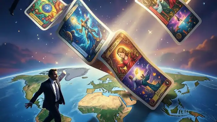 Расклад Таро «лента Мёбиуса» на командировку — визуальная иллюстрация