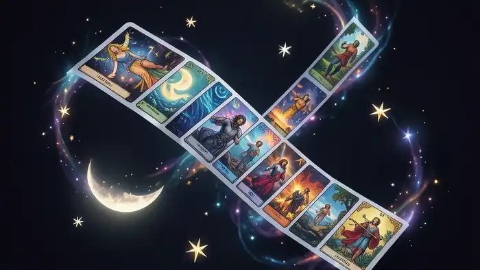 Расклад Таро «лента Мёбиуса» на неожиданность – изображение ленты Мёбиуса из карт Таро