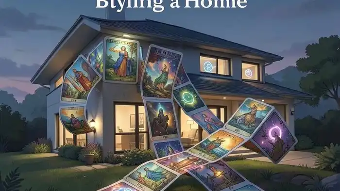 Расклад Таро «лента Мёбиуса» на покупку дома – иллюстрация ленты Мёбиуса из карт Таро, обвивающей дом