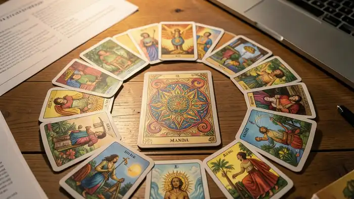 Расклад Таро «мандала» на компанию – визуальное представление