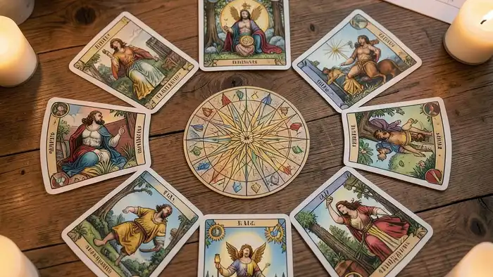 Расклад Таро «мандала» на конкуренцию – визуальная схема