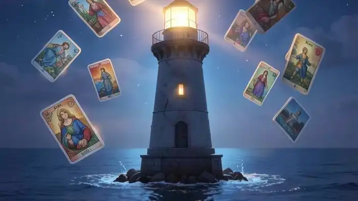 Расклад Таро «маяк» на венец безбрачия – изображение маяка и карт Таро