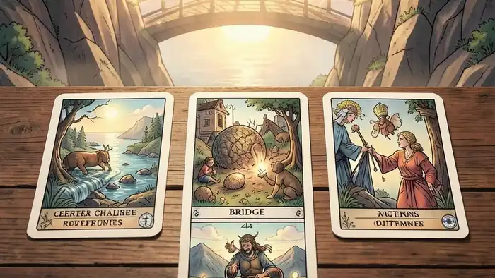 Расклад Таро «мост» на карьерный кризис, изображение карт