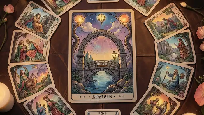 Расклад Таро "мост" на первую любовь – карта моста в центре