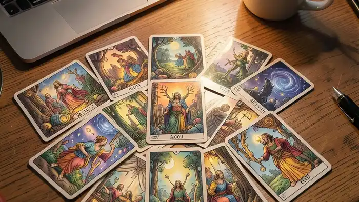 Расклад Таро на 10 карт для удаленной работы – визуальное изображение