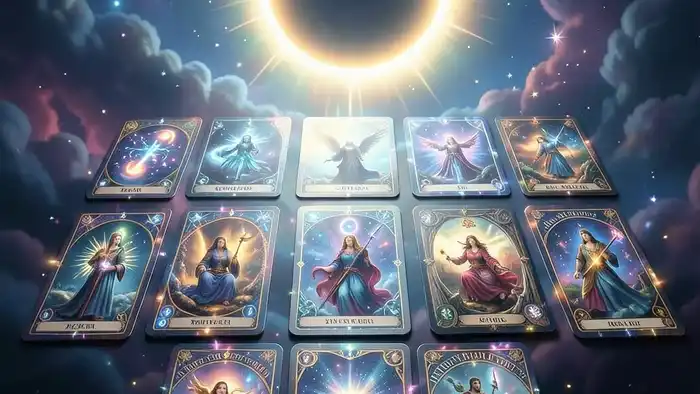 Расклад Таро на 10 карт на затмение — изображение расклада под солнечным затмением