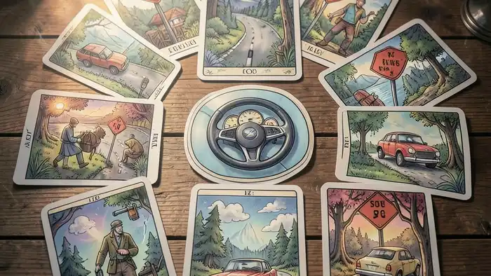 Расклад Таро «на 12 карт» на автошколу – визуальное изображение