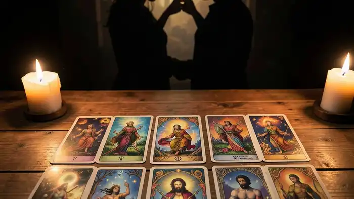 Расклад Таро на 12 карт на энергию пары – визуальная композиция