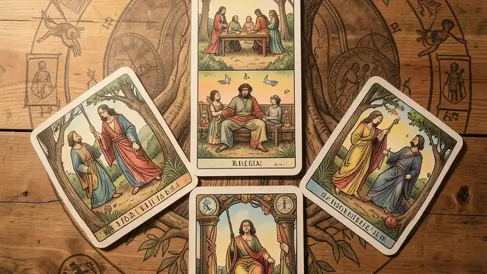 Расклад Таро «на 5 карт» на наследственные проблемы – визуальная схема
