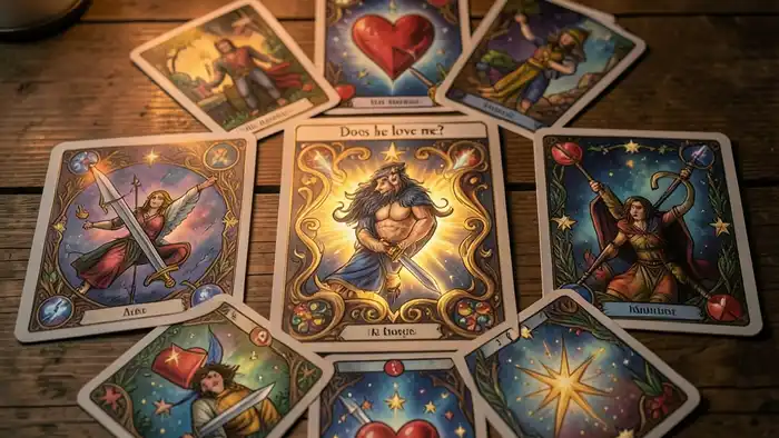 Расклад Таро на 7 карт любит ли он меня – визуальное изображение