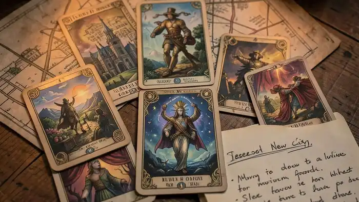 Расклад Таро «на 7 карт» на переезд в другой город – подробный гайд