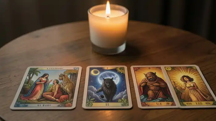 Расклад Таро на 7 карт на конфликт с партнёром, романтическая атмосфера