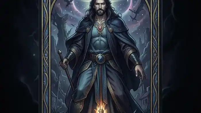 Расклад Таро на одну карту на бизнес — карта на рабочем столе с деловыми атрибутами