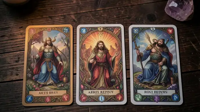 расклад Таро на три карты на абьюз изображение