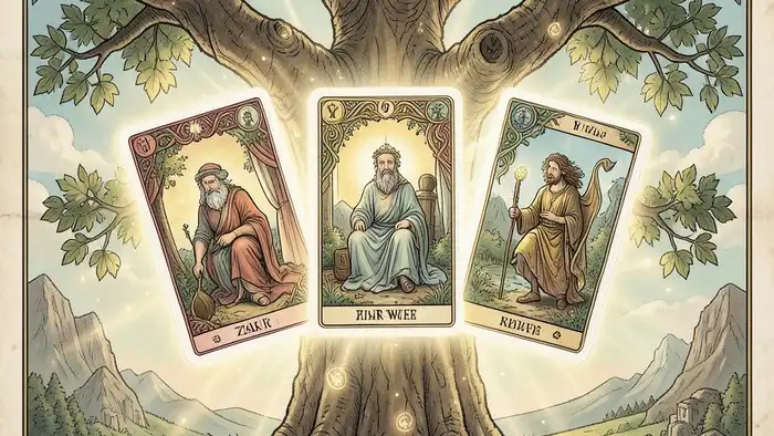 расклад Таро на три карты родовая карма изображение