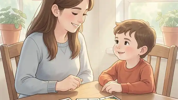 Расклад Таро «на три карты» на воспитание – изображение семейной сцены с картами