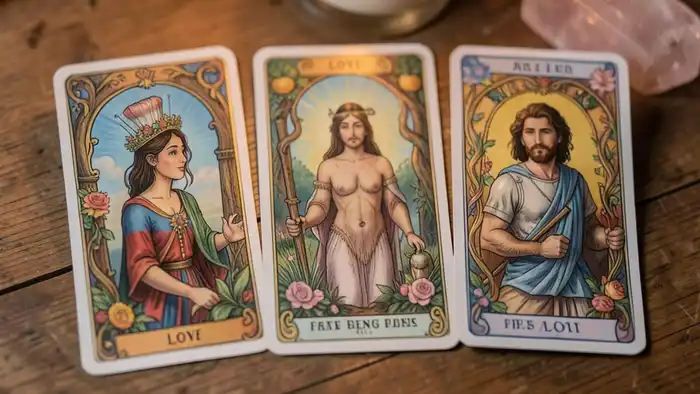 Расклад Таро «на три карты» на взаимность чувств