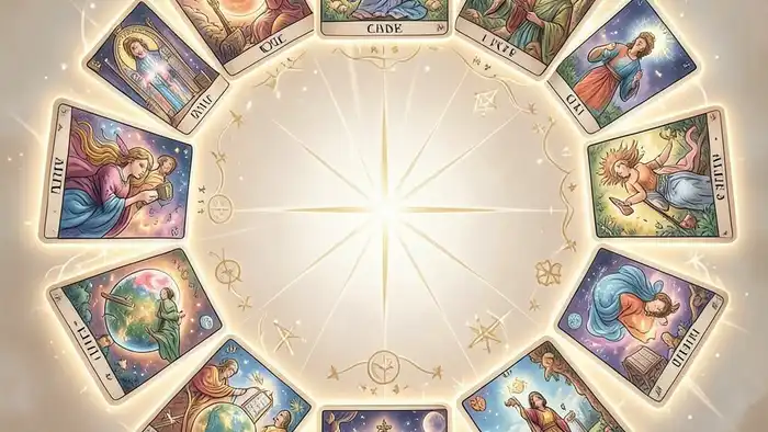 Расклад Таро «на все сферы жизни» – визуальная схема круга из 12 карт