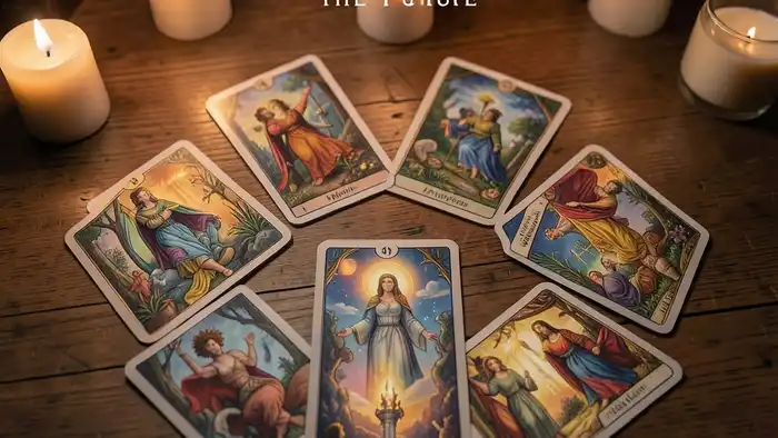расклад Таро окно в будущее на болезнь – карта Таро на столе