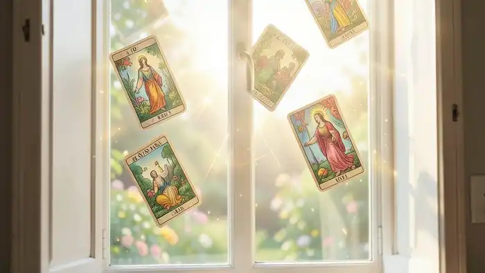 окно в будущее Таро изображение окна с картами, символизирующее реабилитацию