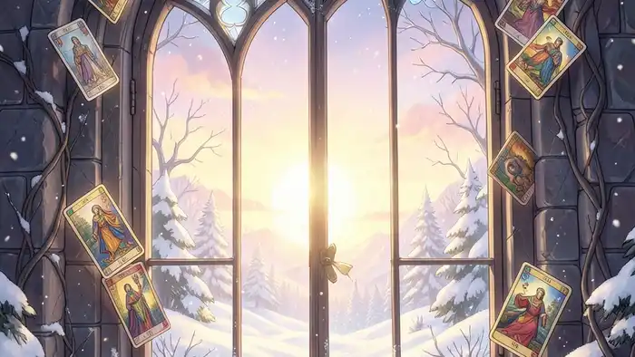 Расклад Таро «окно в будущее» на январь – визуальное изображение окна в будущее с картами Таро